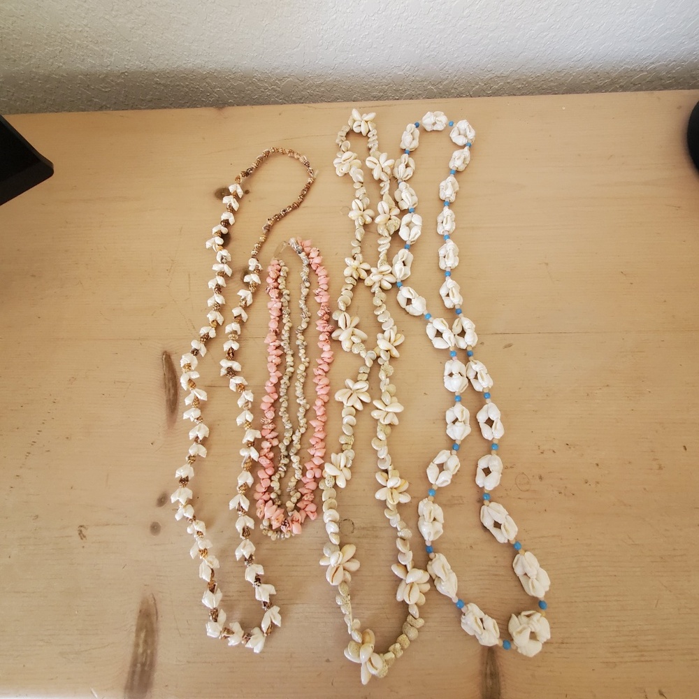 Vintage Tiny Shell Beaded Shell Necklace Bundle - image 7